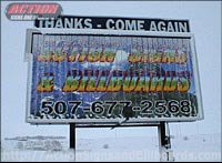 Rotating Tri-paneled Billboard Covered With Snow